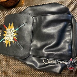 Vintage Star Wars Disney Black Backpack with Embroidered Design